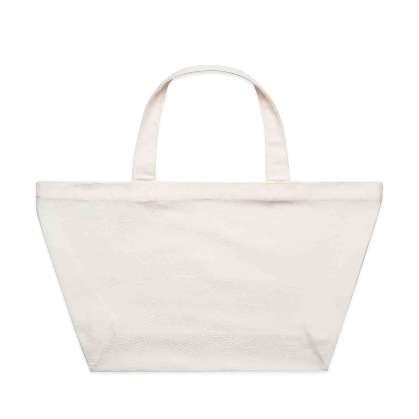 Cream tote on white background