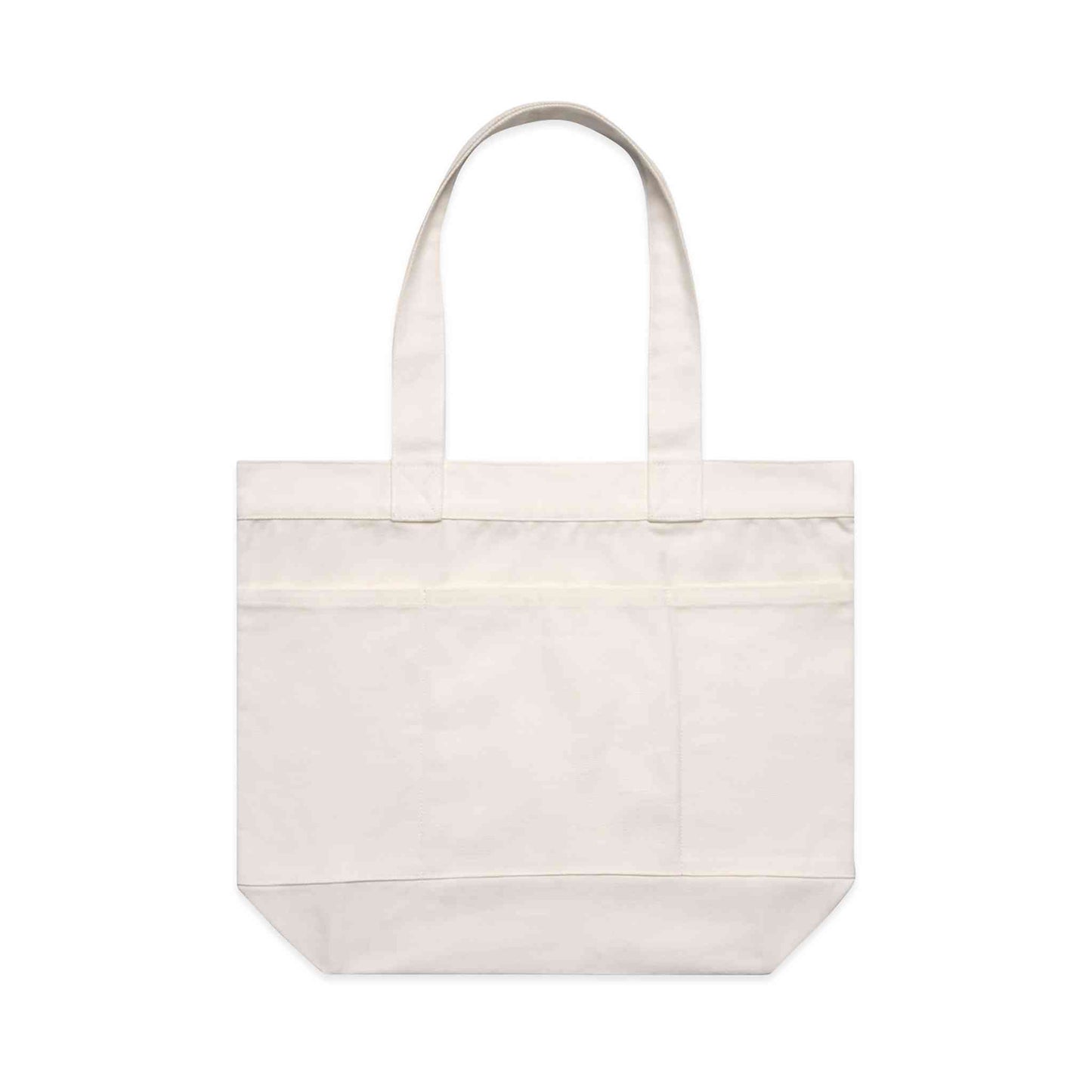 Cream tote on white background