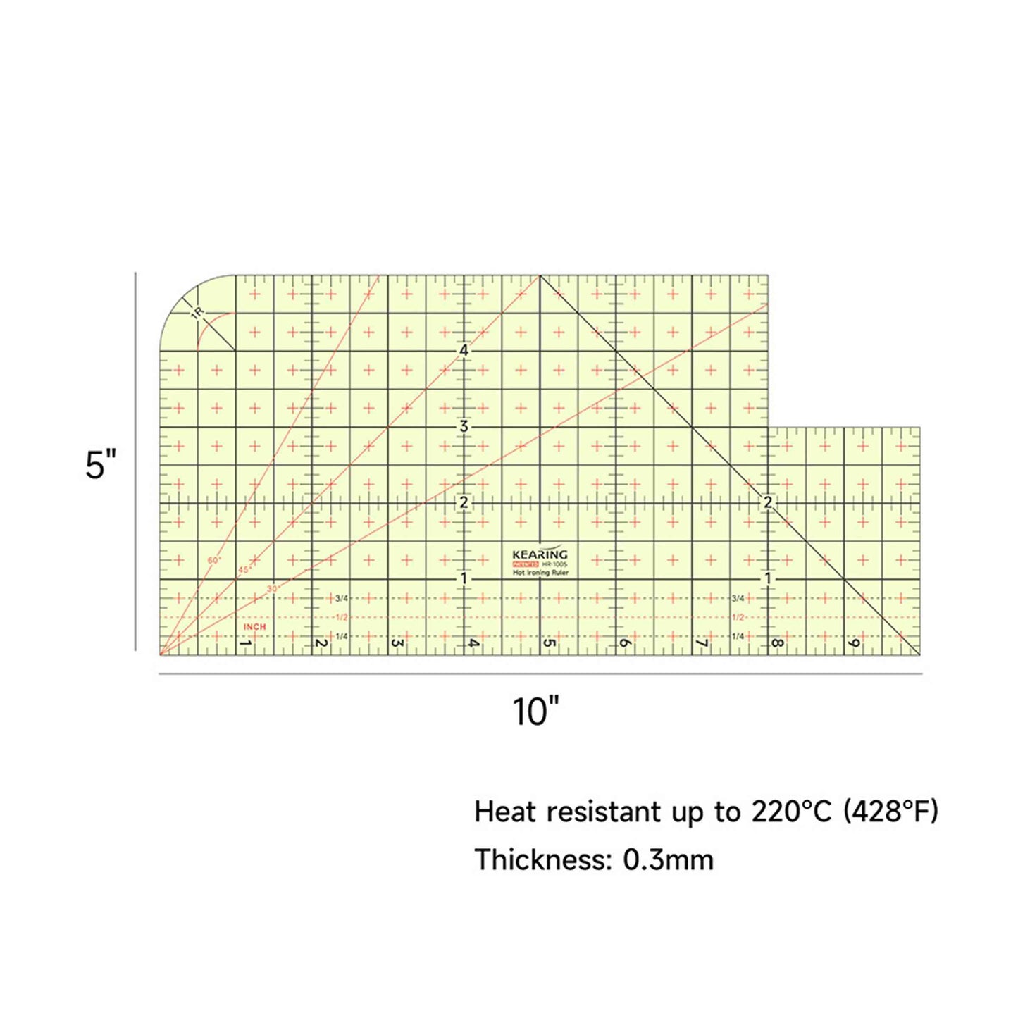 Kearing Hot Ironing Ruler on white background