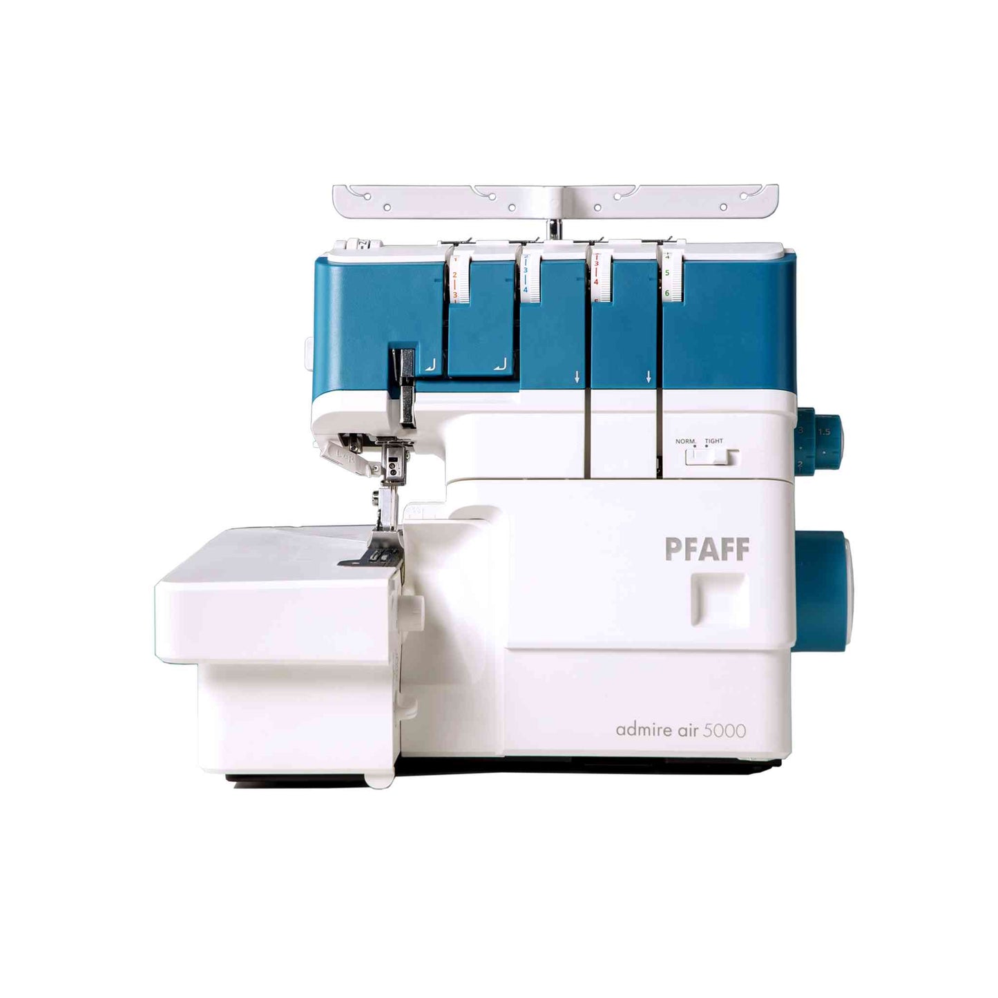 Pfaff Admire Air 5000 overlocker / serger air threading machine shown from the front.