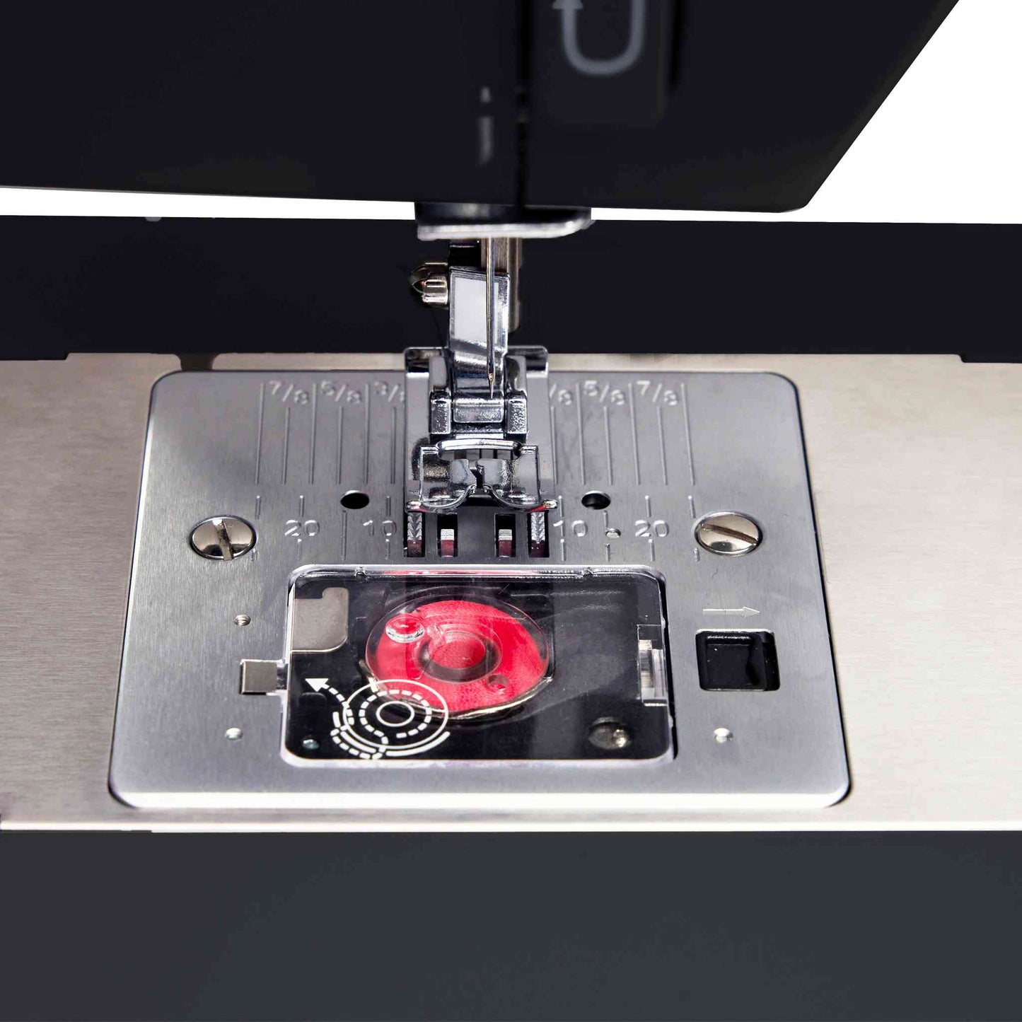 Singer 4432 sewing machine showing drop in bobbin