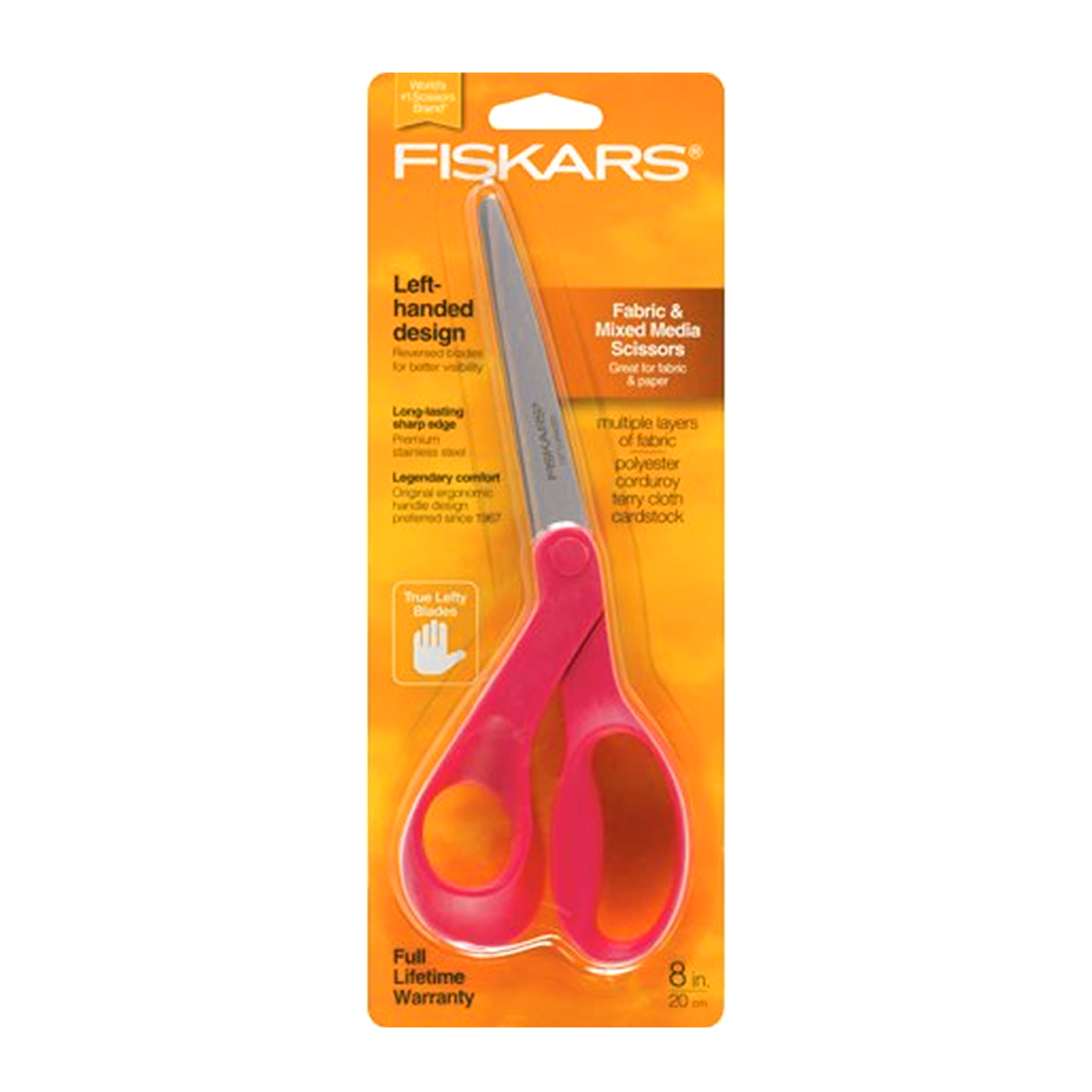 Fiskars Left Handed Scissors Bent 8 inch Bobbin and Ink