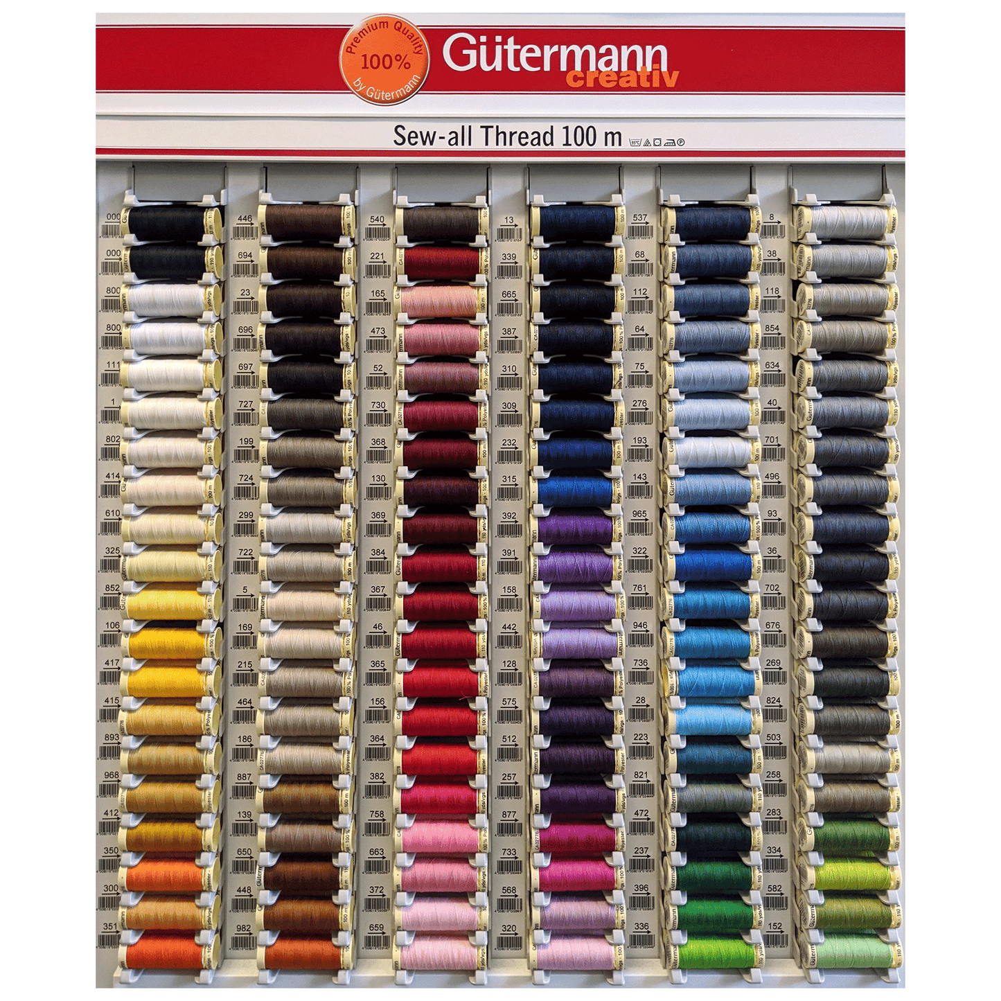 Gutermann Sew-All Thread Polyester 100m (Colours 000 to 800)