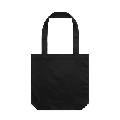 Black tote on white background