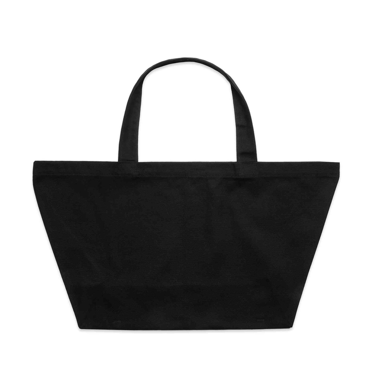 Black tote on white background