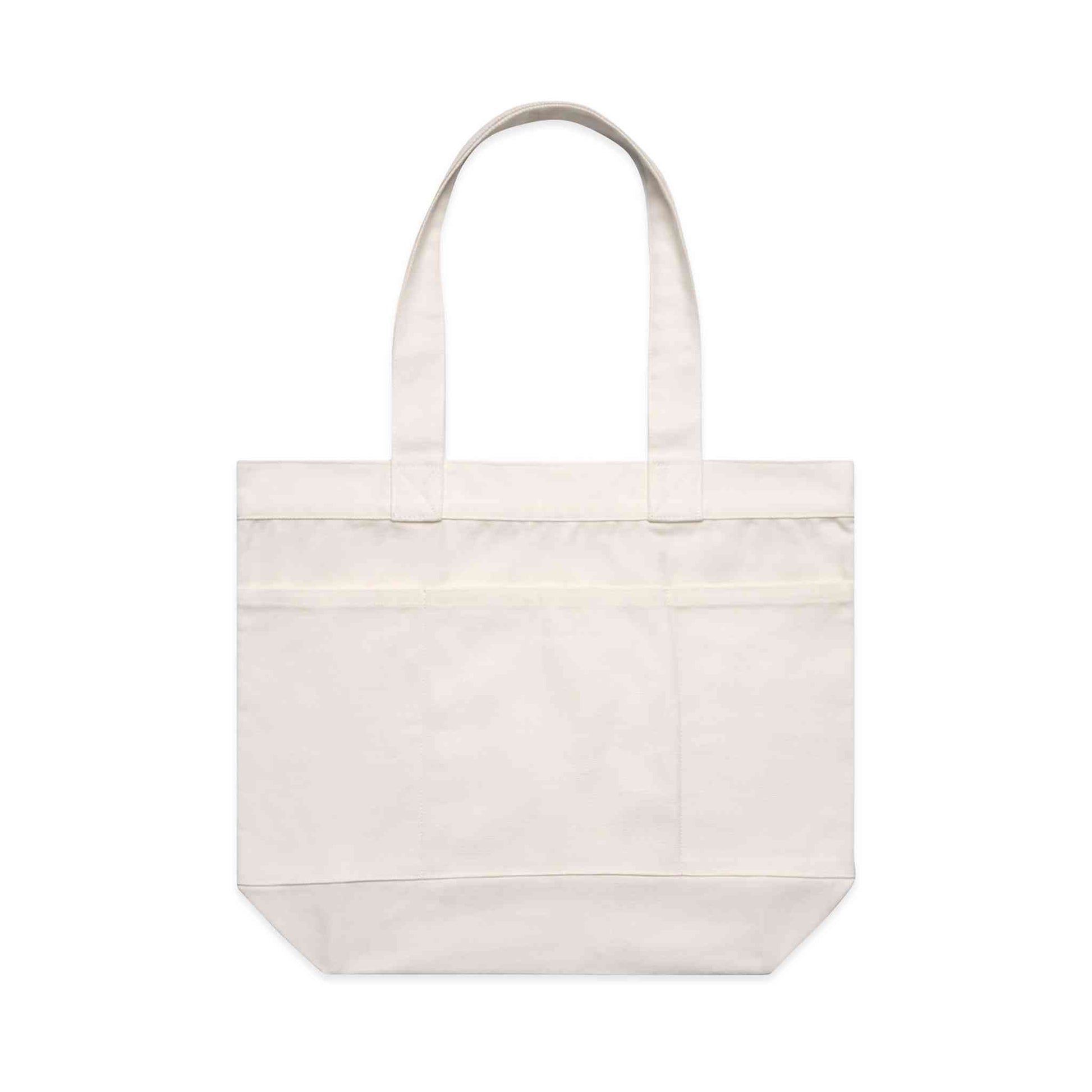 Cream tote on white background