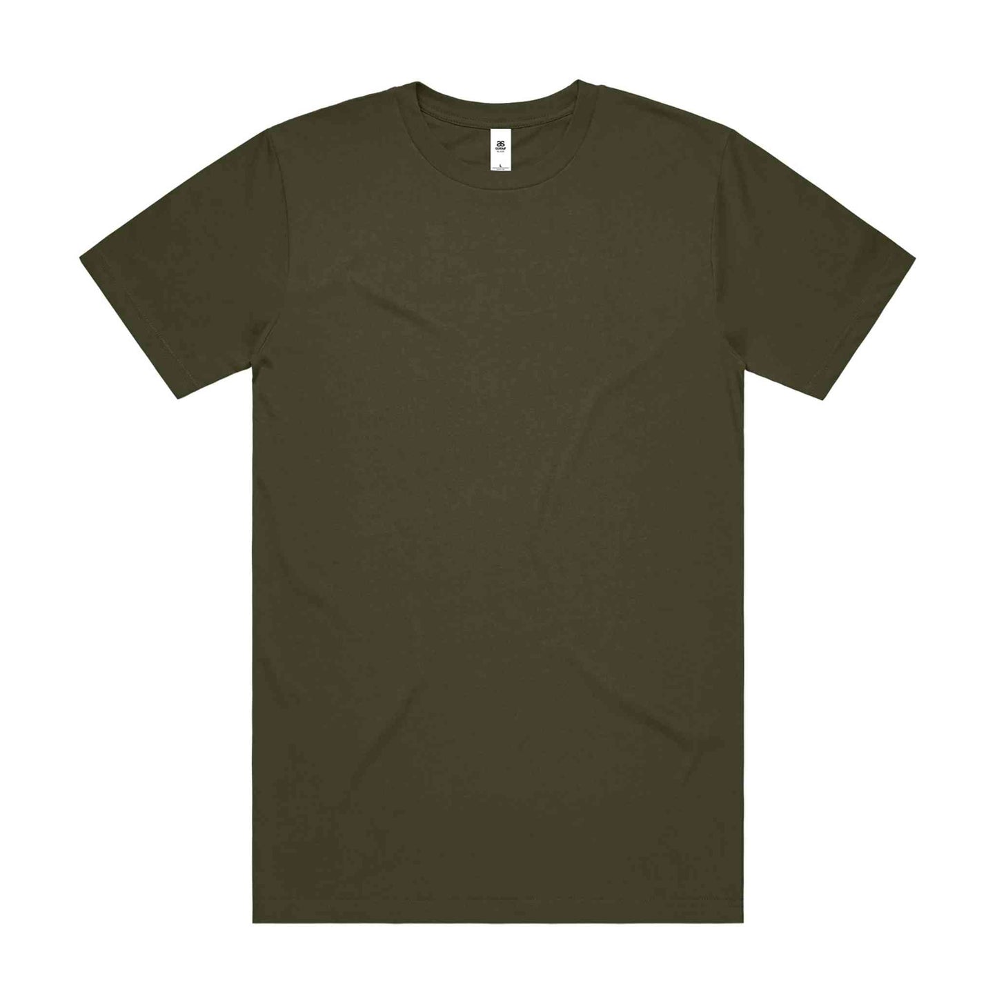 Plain army t-shirt on white background