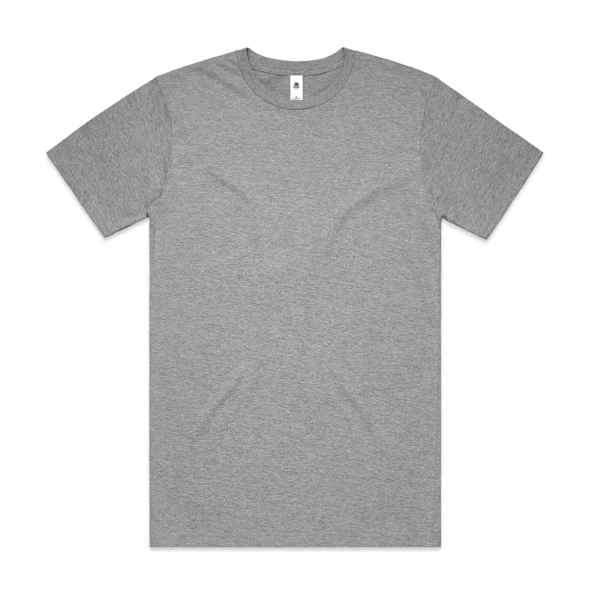 Plain grey-marle t-shirt on white background