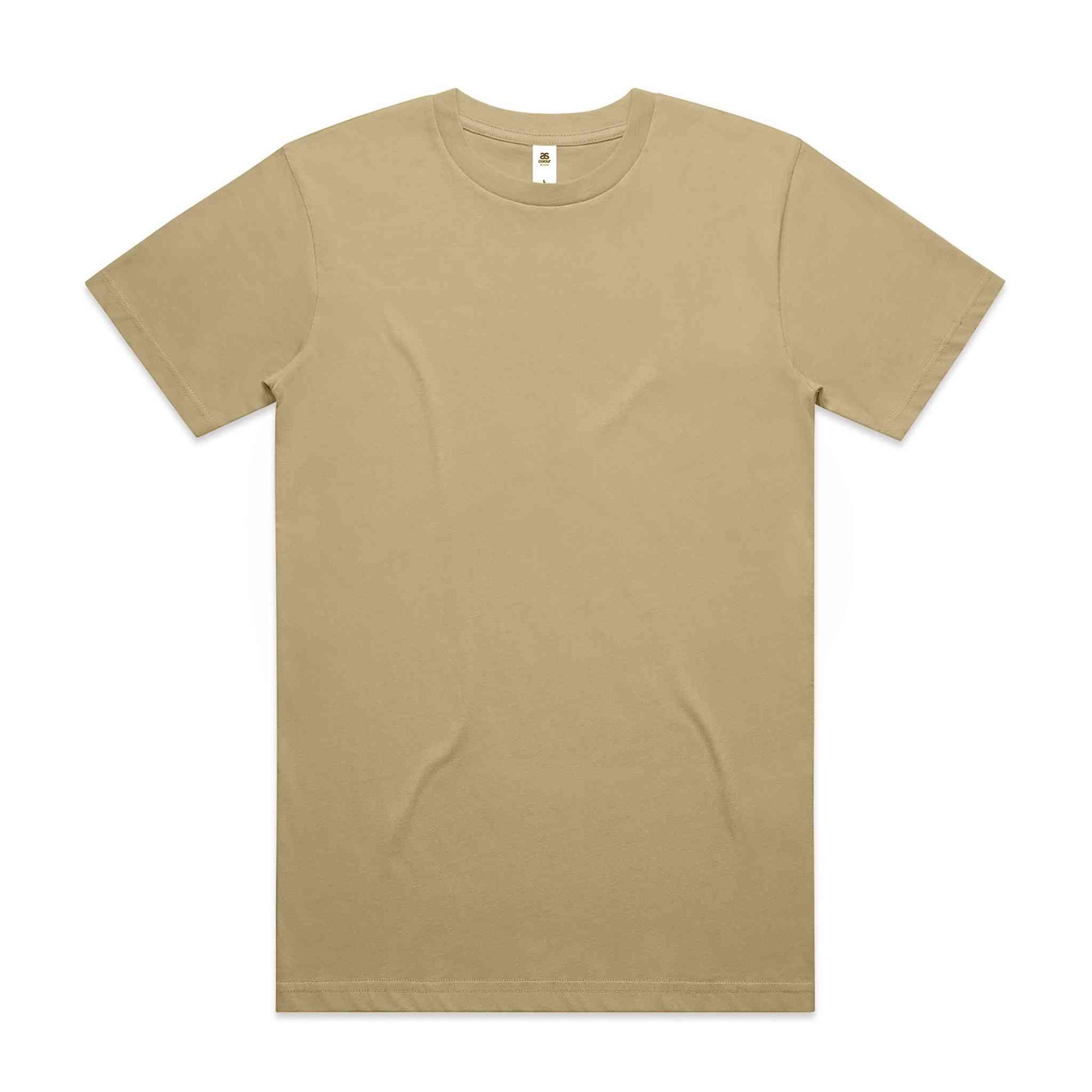 Plain khaki t-shirt on white background