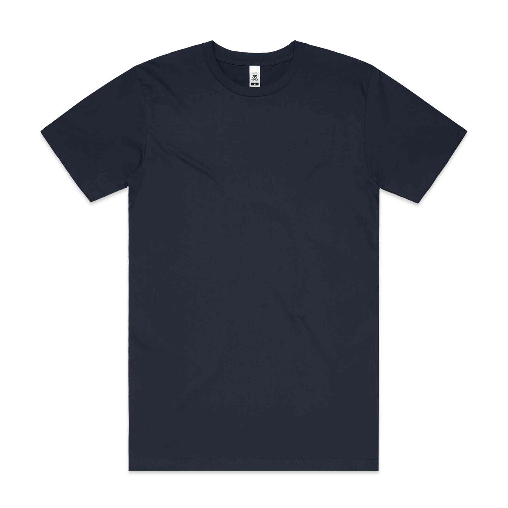 Plain navy t-shirt on white background