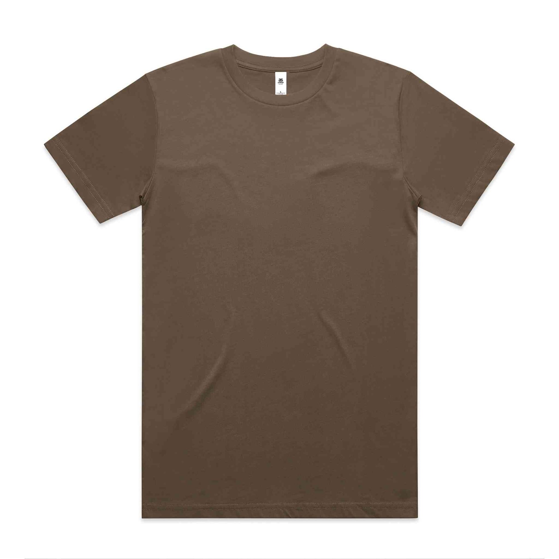 Plain walnut t-shirt on white background