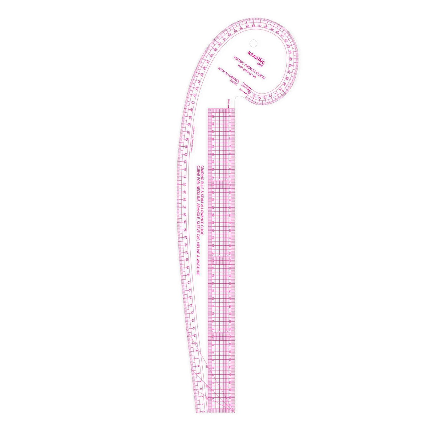 Kearing Metric French Curve Ruler on white background.