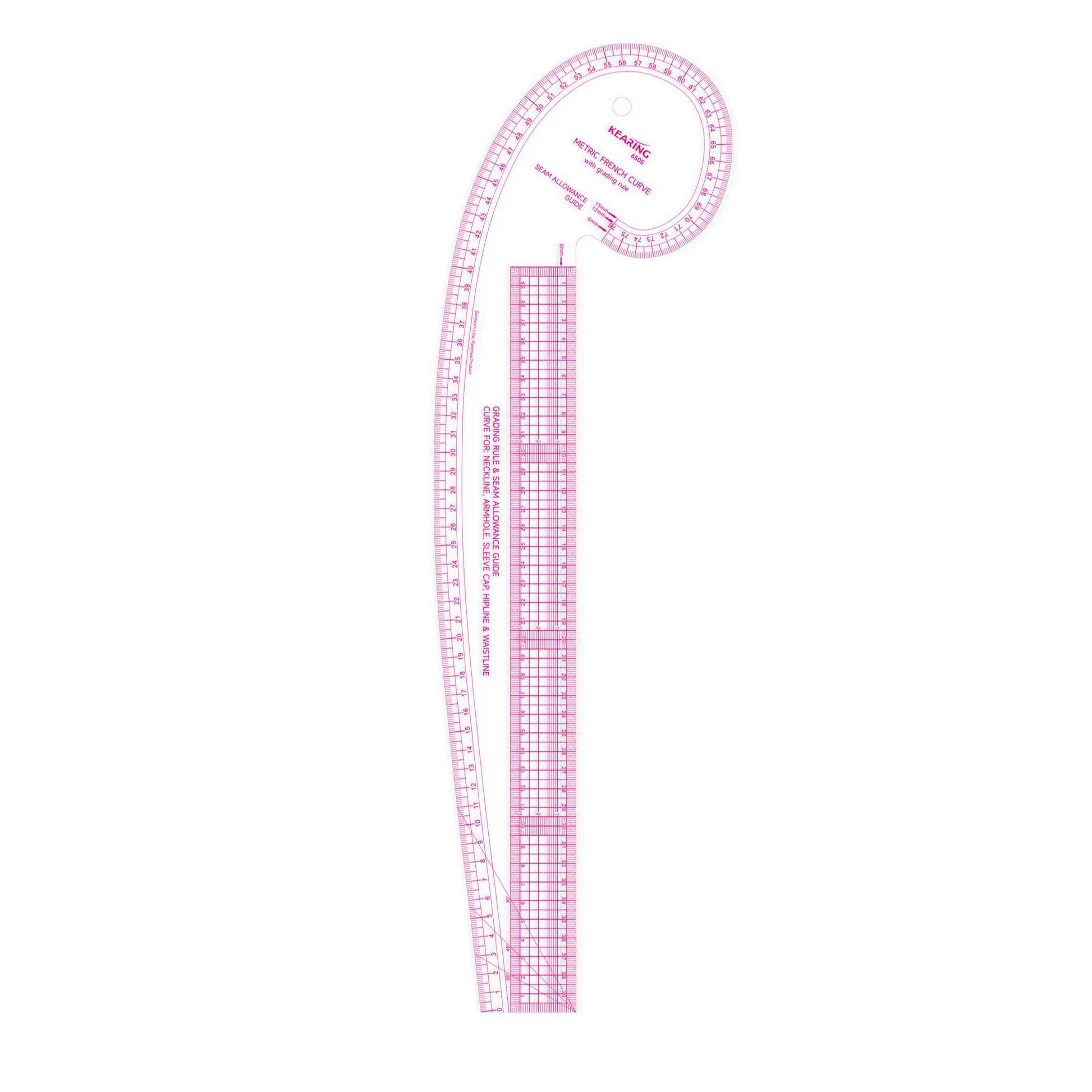 Kearing Metric French Curve Ruler on white background.
