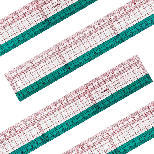 Image of four Kearing plastic pattern grading ruler 50cm on white background