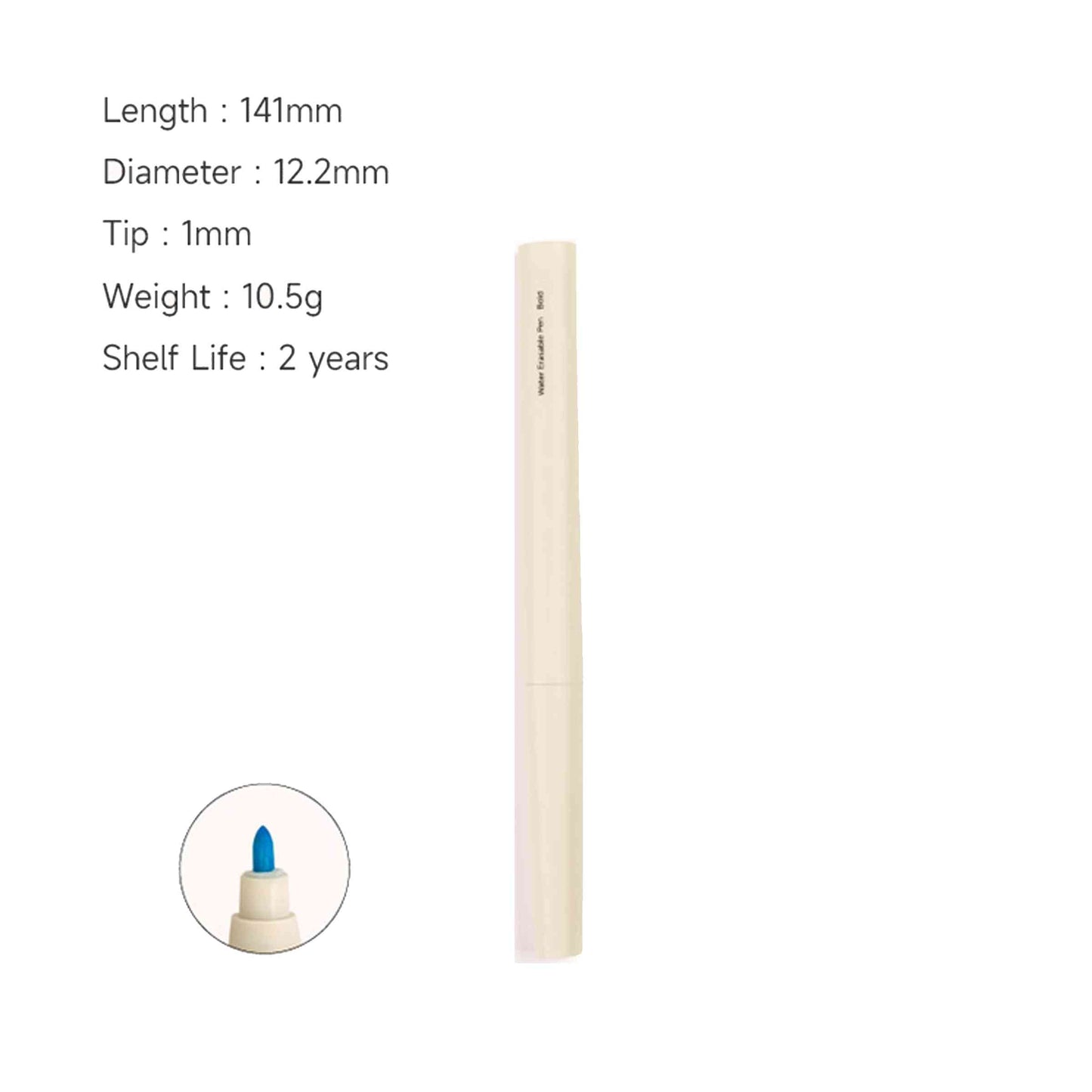 Kearing Water erasable pen blue in white backkground