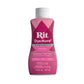 Super pink coloured Rit DyeMore synthetic fibre dye bottle on a white background.