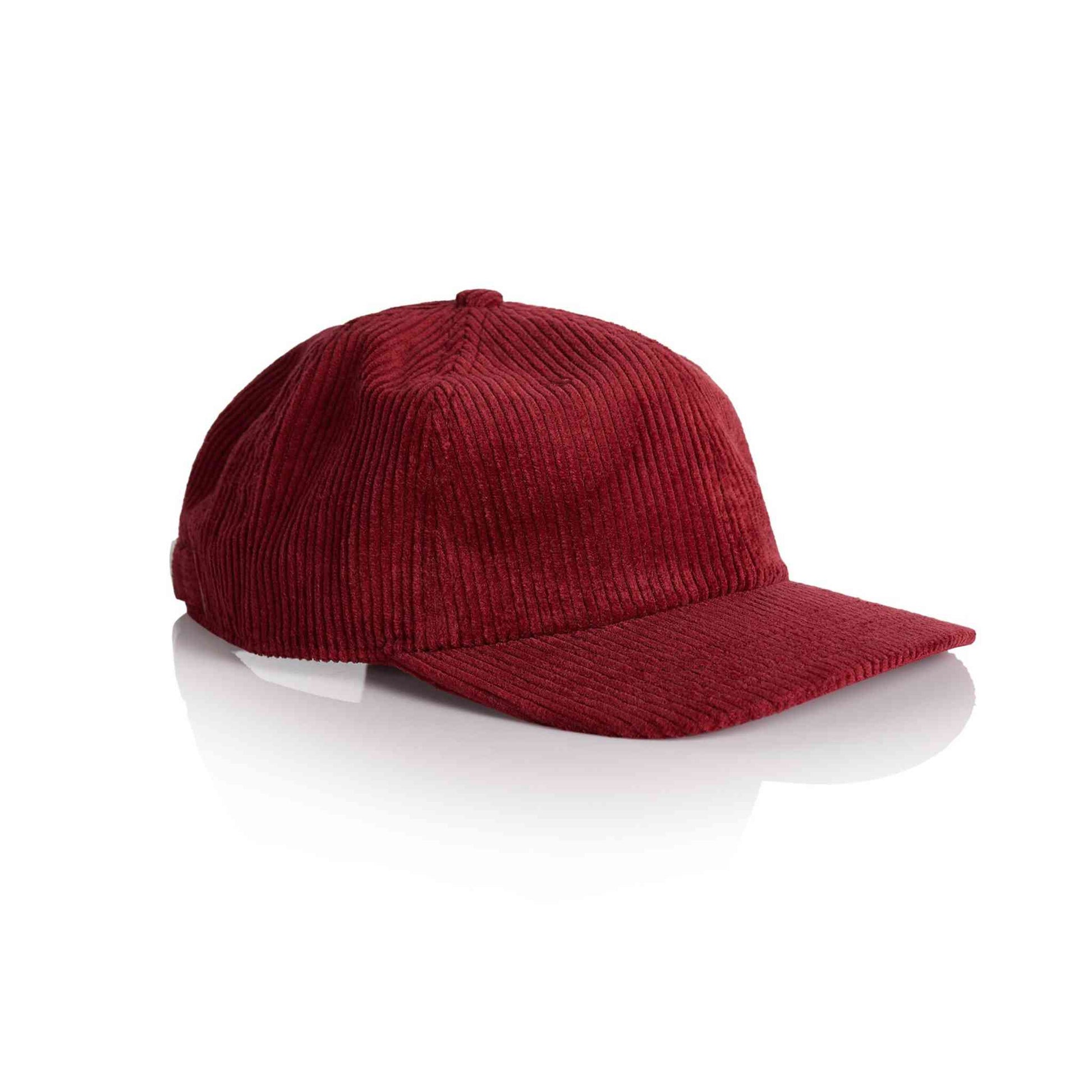 AS Colour 1119 Cord six panel cap in cardinal side profile.