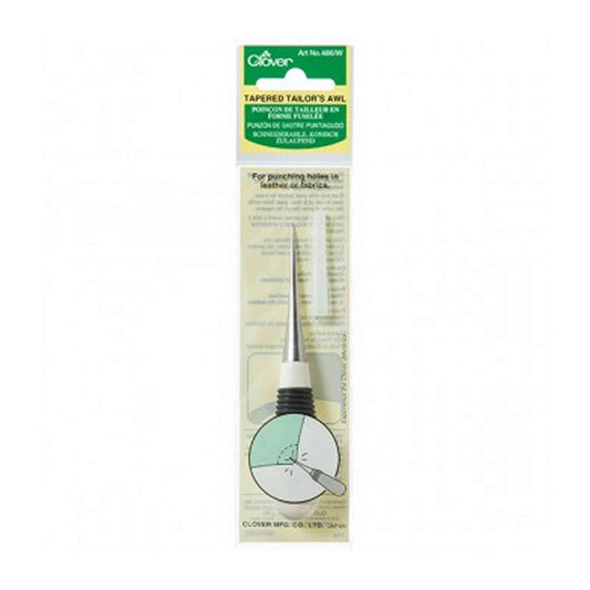 Clover tapered tailors' awl for sewing, packaged.