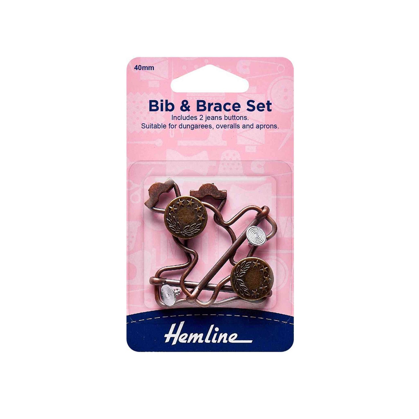 Hemline Bib and Brace Set (2 Pack, Various Colours)