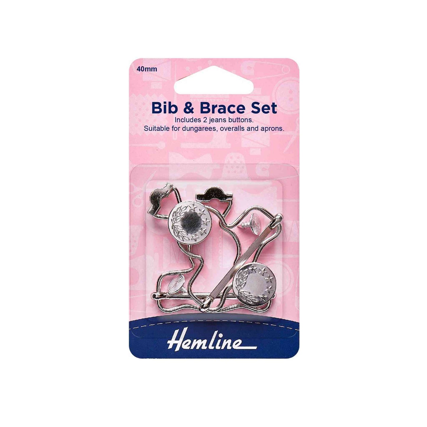 Hemline Bib and Brace Set (2 Pack, Various Colours)
