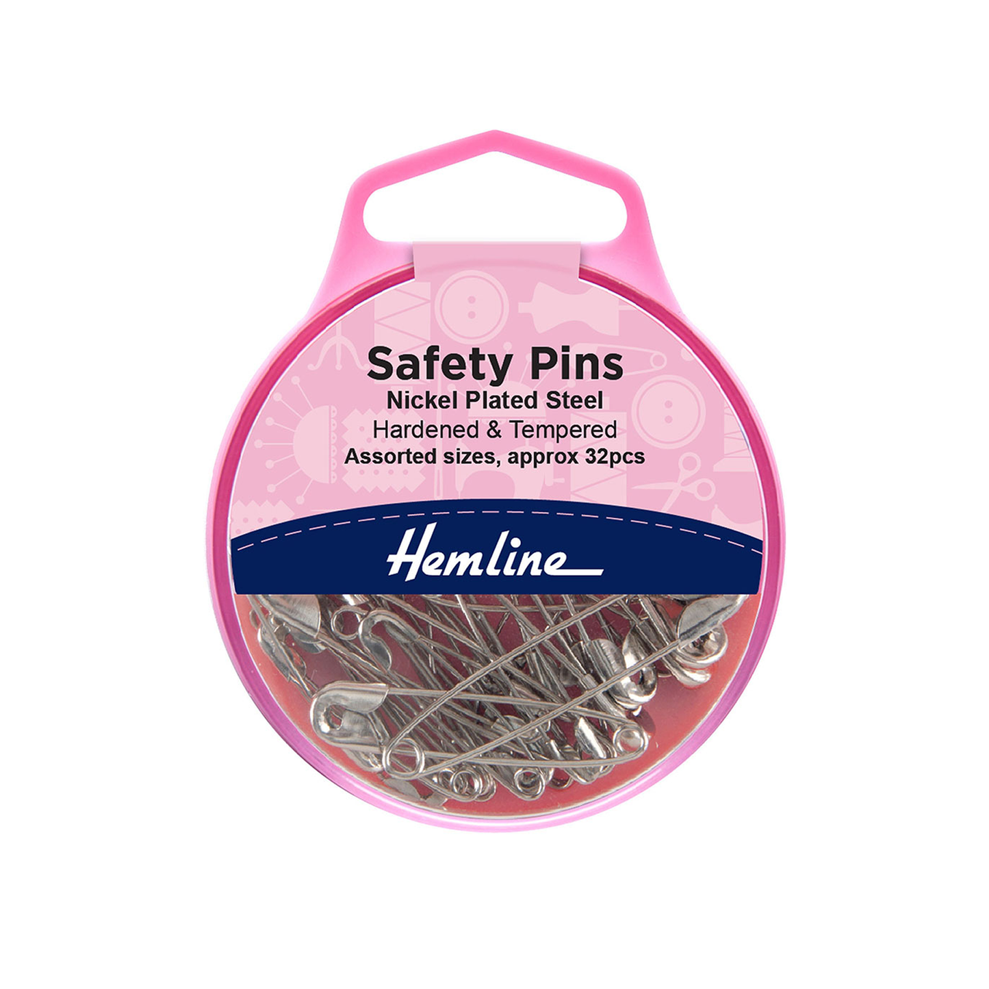 Hemline Safety Pins Assorted 32pcs