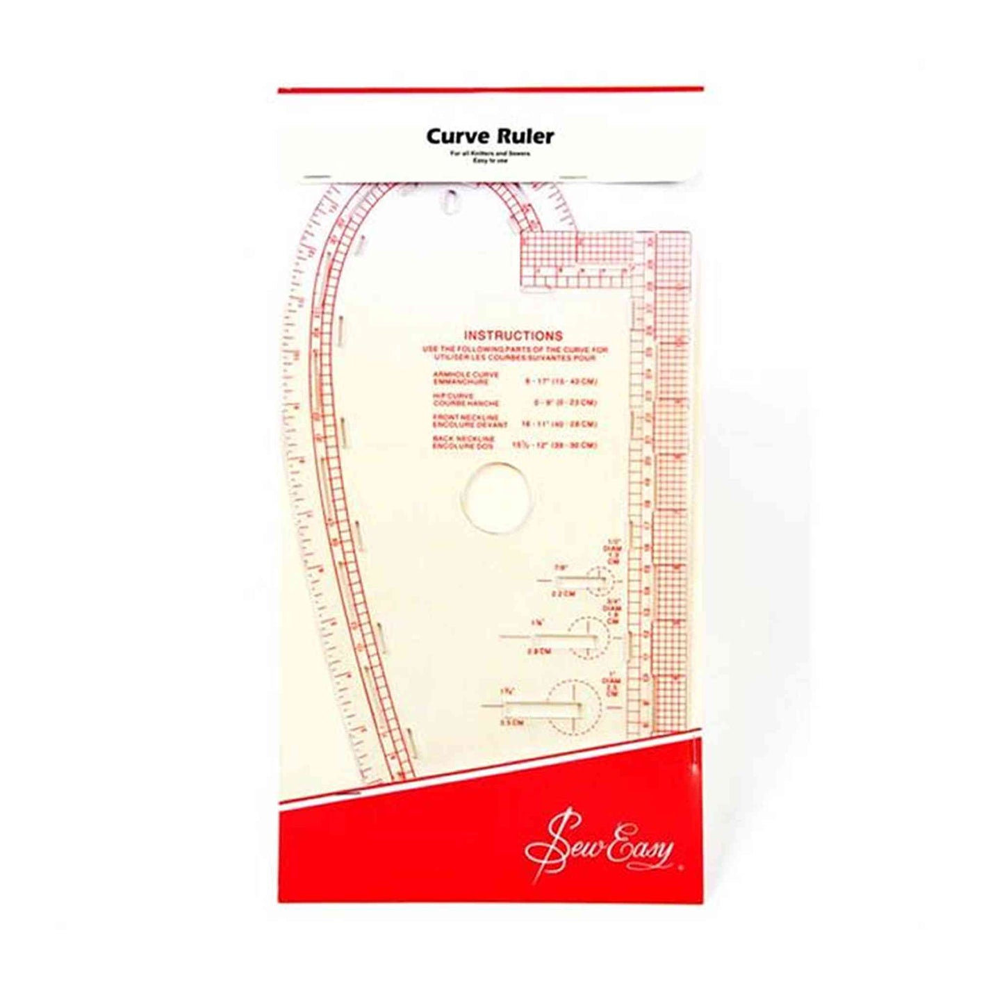 Sew Easy Curve Ruler - Imperial and Metric