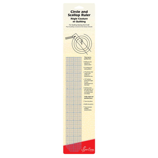 Sew Easy Ruler Circle and Scallop 18 Inch x 12 Inch