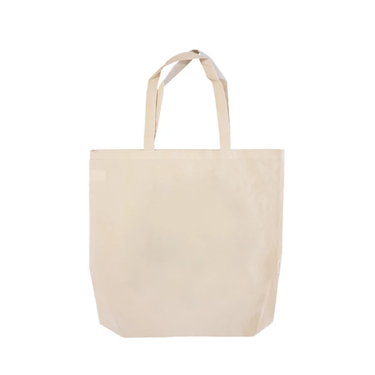 100% cotton calico tote bag with 2 straps and bottom gussets